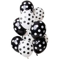 Set 12 Baloane Latex Alb Negru 30 cm