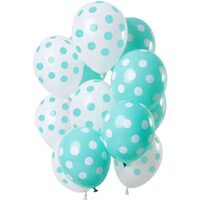 Set 12 Baloane Latex Alb Verde 30 cm