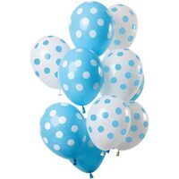 Set 12 Baloane Latex Alb Albastru 30 cm