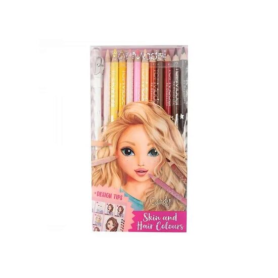 Creioane Colorate Fata&Par Set 10 bucati Top Model