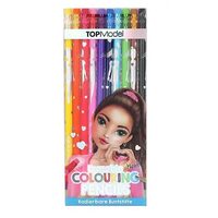 Set 12 Creioane colorate cu ascutitoare Top Model 
