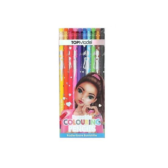 Set 12 Creioane colorate cu ascutitoare Top Model 