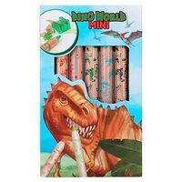 Set 5 creioane colorate cu ascutitoare Dino World