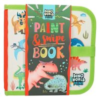 Carte de colorat textila cu 6 carioci Dino World