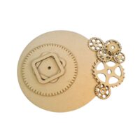 Ceas din lemn cu accesorii 29cm