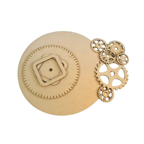 Ceas din lemn cu accesorii 29cm