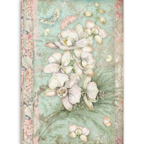 A4 Rice paper alb orhid