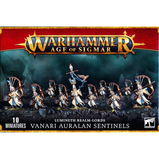 Pachet Miniaturi Warhammer AOS, Lumineth Realm-Lords Vanari Auralan Sentinels