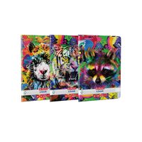 Caiet A4, 60 File 70g/MP Patratele, colturi rotunjite Motiv COLOR ANIMALS