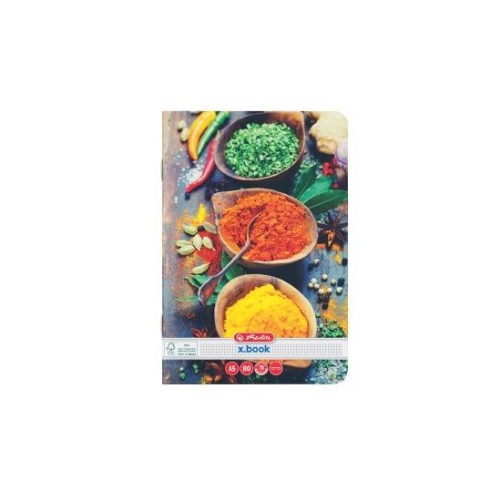 Caiet A5, 80 File 70g/MP Patratele, colturi rotunjite Motiv SPICES