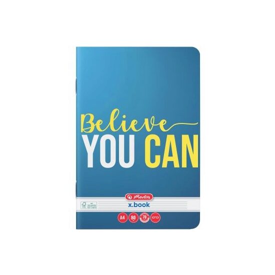 Caiet A4, 80 File 70g/MP Dictando, colturi rotunjite Motiv QUOTES