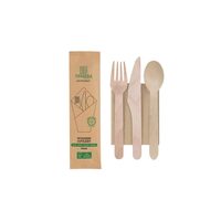 Set de tacâmuri din lemn ambalate 4/1