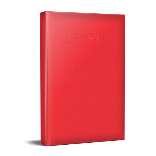 Agenda datata RO A5, 352 pagini, coperta buretata, culoare Rosu Coral 2025