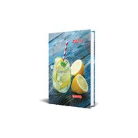 Agenda datata A5, Motive, 352 pagini, coperta buretata, motiv Lemonade 2025