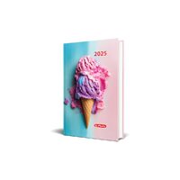 Agenda datata A5, Motive, 352 pagini, coperta buretata, motiv Ice Cream 2025