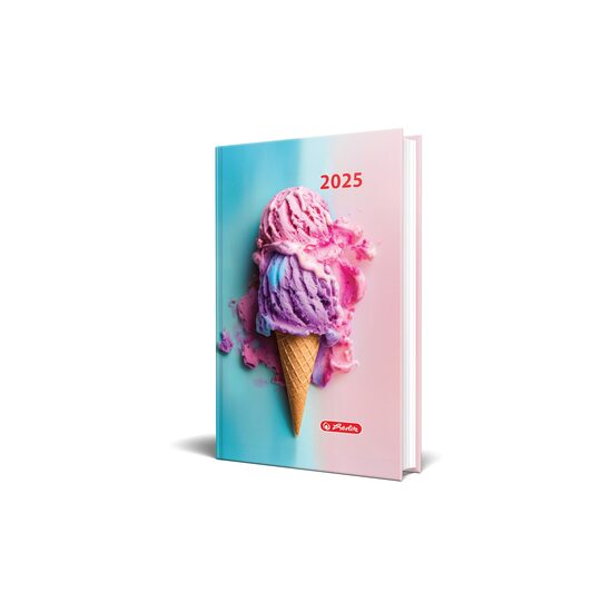 Agenda datata A5, Motive, 352 pagini, coperta buretata, motiv Ice Cream 2025
