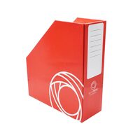 Suport reviste vertical carton 9cm Rosu Patria