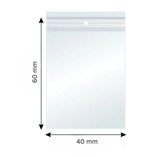Pungi din polietilena Ziplock, 40 x 60 mm, 100 bucati/set