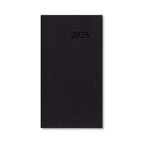 Agenda Period Standard de buzunar verticala din piele ecologica neagra 2025