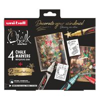 Marker Creta Craciun motiv Traditional UNI Chalk+cartonas A3