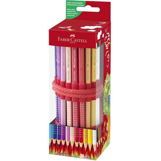Rollup 18 Creioane Colorate grip+ascutitoare sleeve FABER-CASTELL