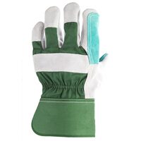 MANUSI DIN PIELE, SPALȚ GRI, PALMA DUBLA DIN PIELE/PANZA VERDE EUROSTRONG 154 NR-10