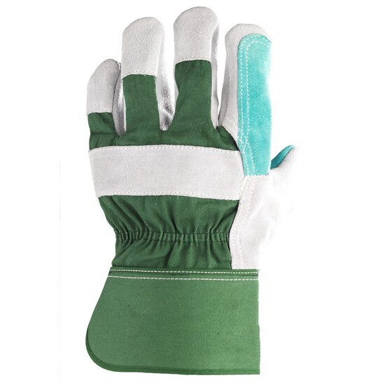 MANUSI DIN PIELE, SPALȚ GRI, PALMA DUBLA DIN PIELE/PANZA VERDE EUROSTRONG 154 NR-12