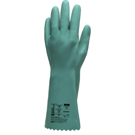 MANUSI EUROCHEM NI550, BUMBAC/NITRIL VERDE 0,85 MM 35 CM