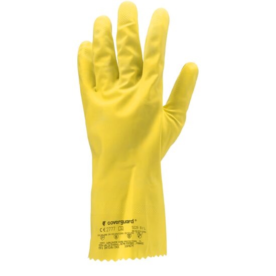 MANUSI LATEX GALBENE HTG, 30CM/0,5MM, INTERIOR PLUSHAT DIN BU