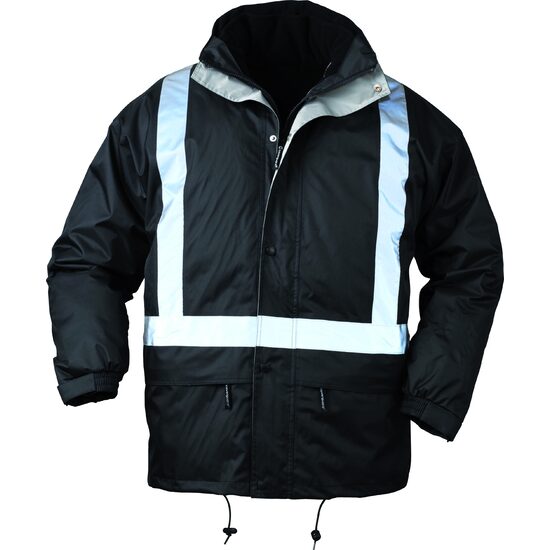 HAINA DE IARNA BODYGUARD NEGRU 4/1, CU DUNGA REFLECTORIZANTA-