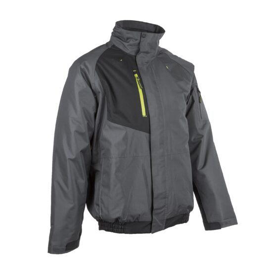 GOMA JACHETA DE IARNA RIPSTOP CU GLUGA, DE CULOARE GRI-NEAGRA-
