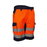 HIBANA - PANTALONI BERMUDE ORANGE HV NAVY, MARIMEA-