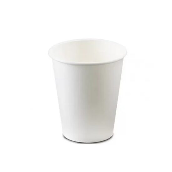 Pahar alb din hartie cu perete simplu 250ml-8oz - 50buc