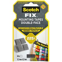 Benzi dublu adezive pretaiate repozitionabile montare interior Scotch-Fix 3M gri 12.7x12.7mm 64buc