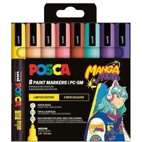 Marker ## UNI PC-5M Posca  1.8-2.5mm set 8 culori MANGA HERO