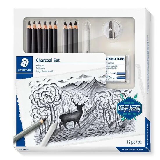 Set creioane de desen in grade asortate 3 carboane guma STAEDTLER