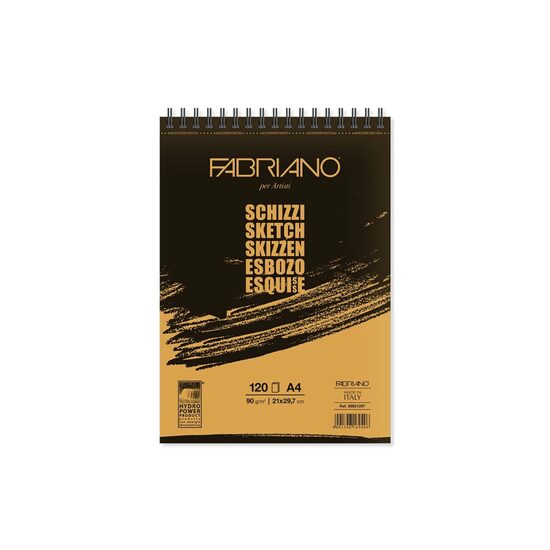Bloc desen A4 Accademia Schizzi 90g cu spirala 120 file Fabriano