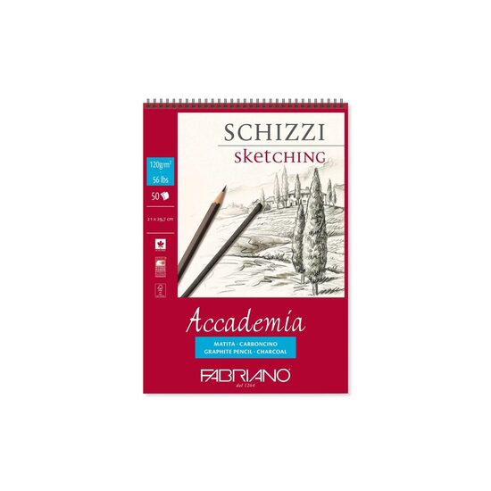 Bloc desen A4 Accademia Schizzi 120g cu spirala 50 file Fabriano