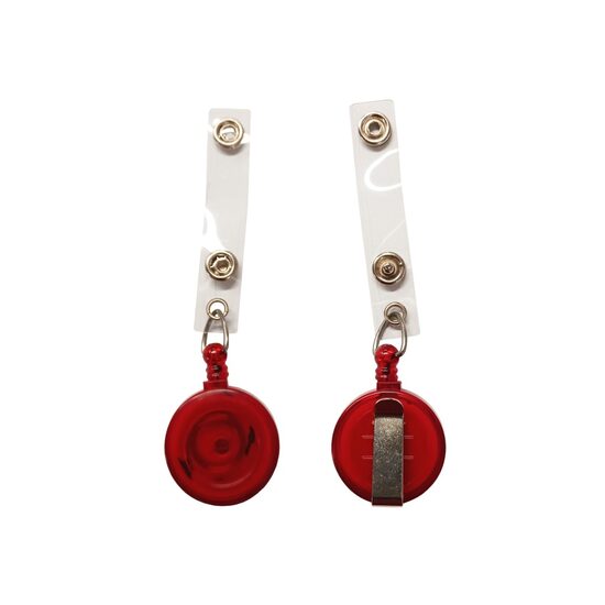 Clip cu fir retractabil Rosu