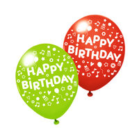 Baloane Happy Birthday Diverse Culori, Calitate Helium, Biodegradabile, Set 3 Bucati