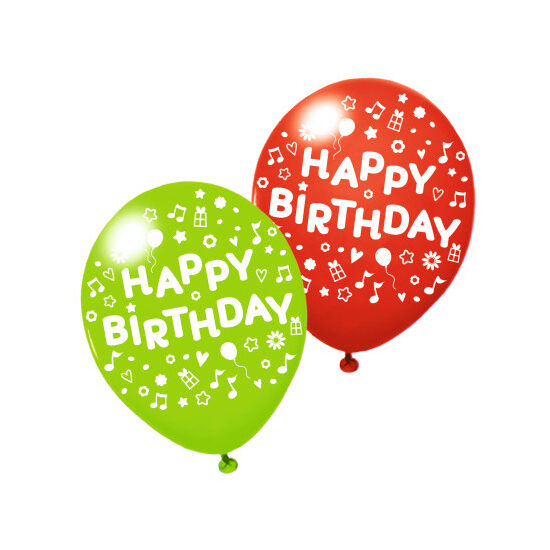 Baloane Happy Birthday Diverse Culori, Calitate Helium, Biodegradabile, Set 3 Bucati