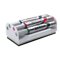 Set 4 markere tabla Maxiflo, varf rotund 4 mm + burete magnetic
