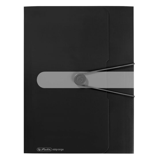 Mapa PP A4 30mm EOTG Inchidere Buton Cu Elastic, Negru Opac
